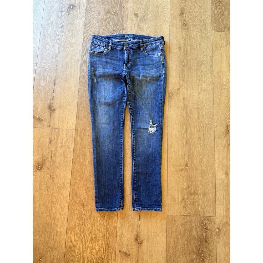 KUT From The Kloth Women's Skinny Jeans Size 30 2P Petite Blue Denim Distressed